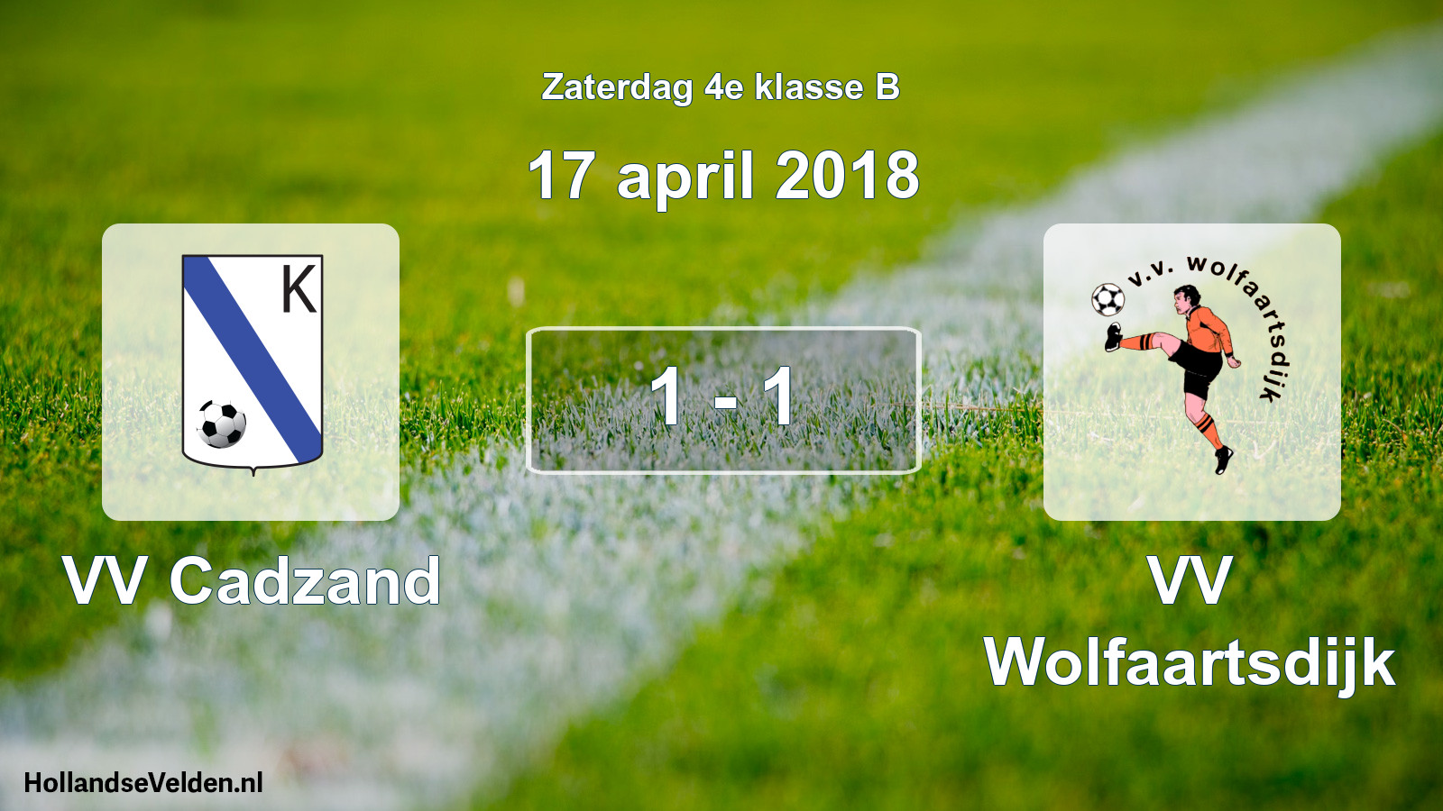 Total number of matches played: VV Cadzand - VV Wolfaartsdijk 1 - 1 (17 April 2018)