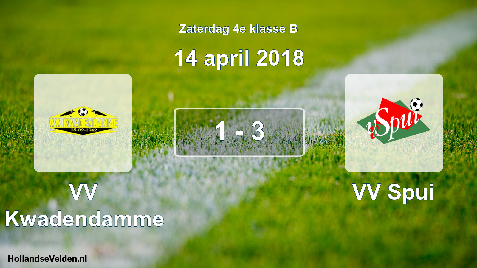 Total number of matches played: VV Kwadendamme - VV Spui 1 - 3 (14 April 2018)