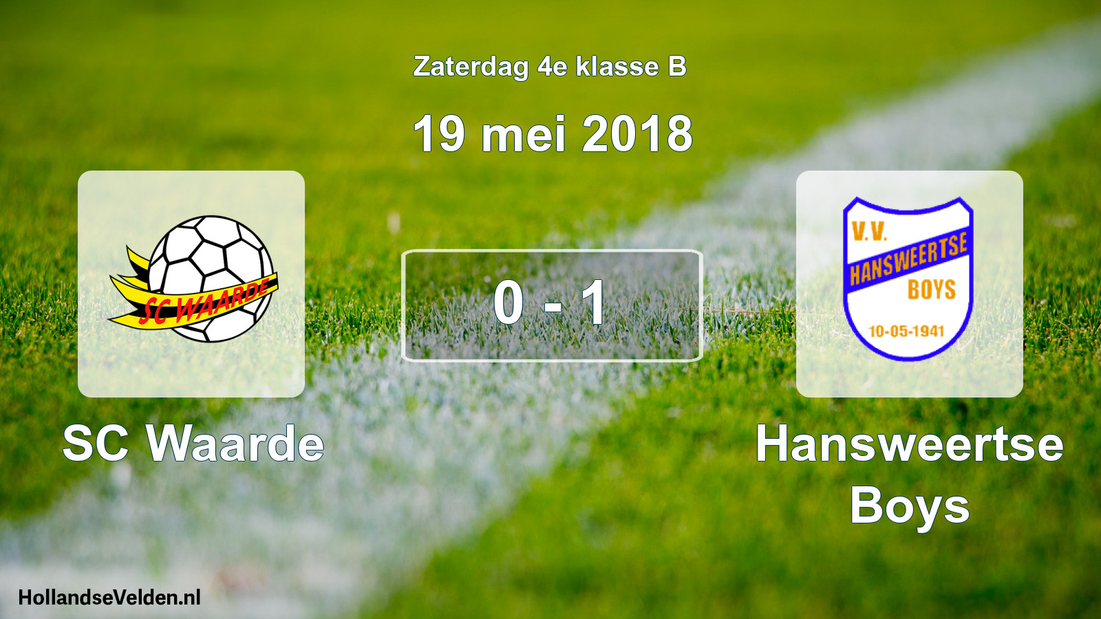 Total number of matches played: SC Waarde - Hansweertse Boys 0 - 1 (19 May 2018)