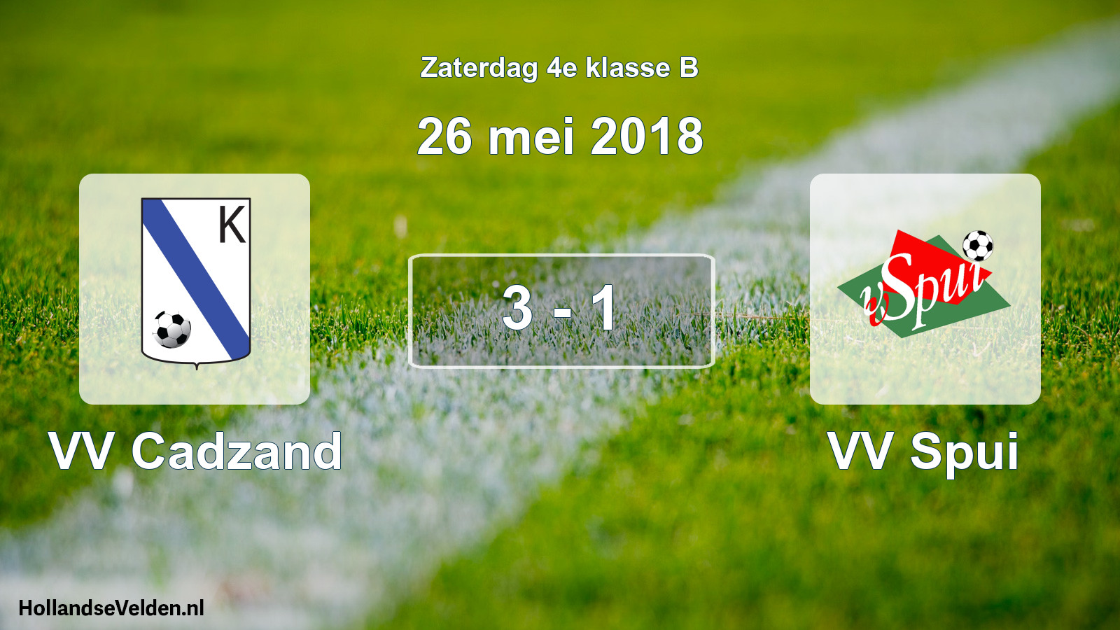 Total number of matches played: VV Cadzand - VV Spui 3 - 1 (26 May 2018)
