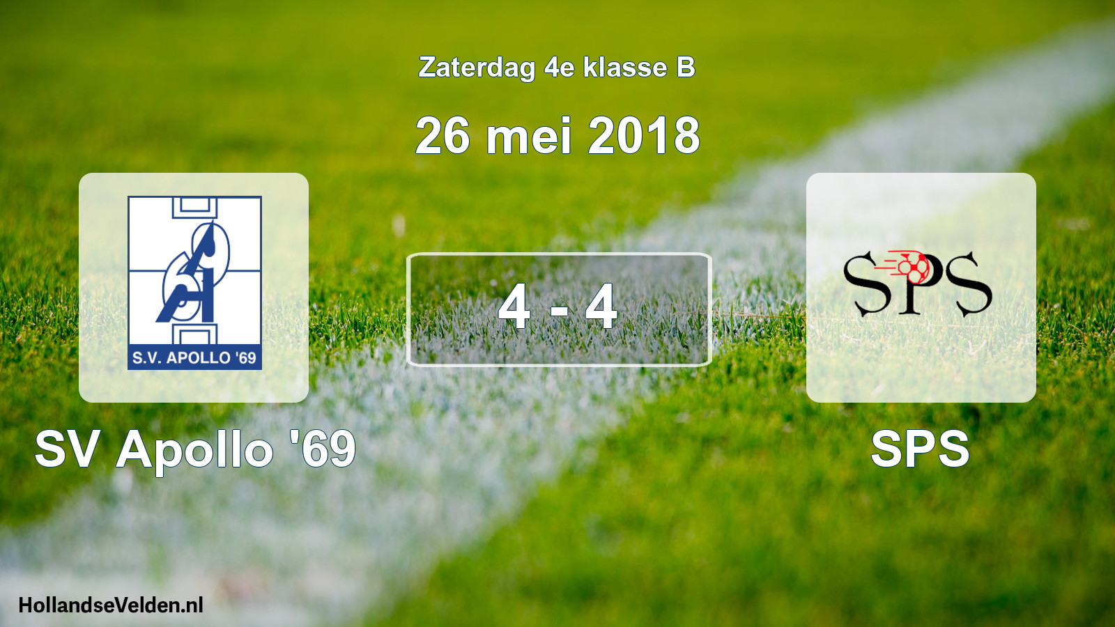 Total number of matches played: SV Apollo '69 - SPS 4 - 4 (26 May 2018)