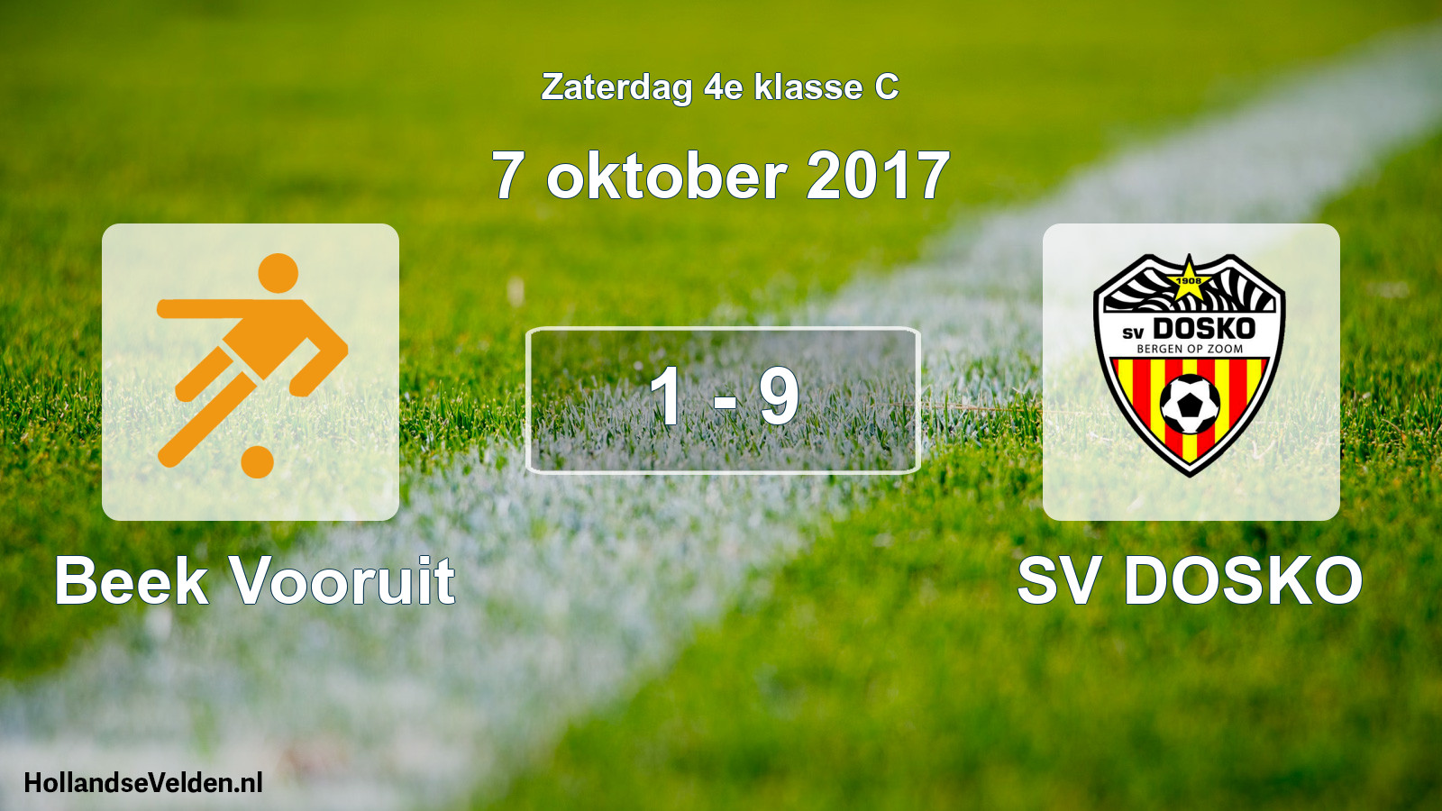 Total number of matches played: Beek Vooruit - SV DOSKO 1 - 9 (7 October 2017)