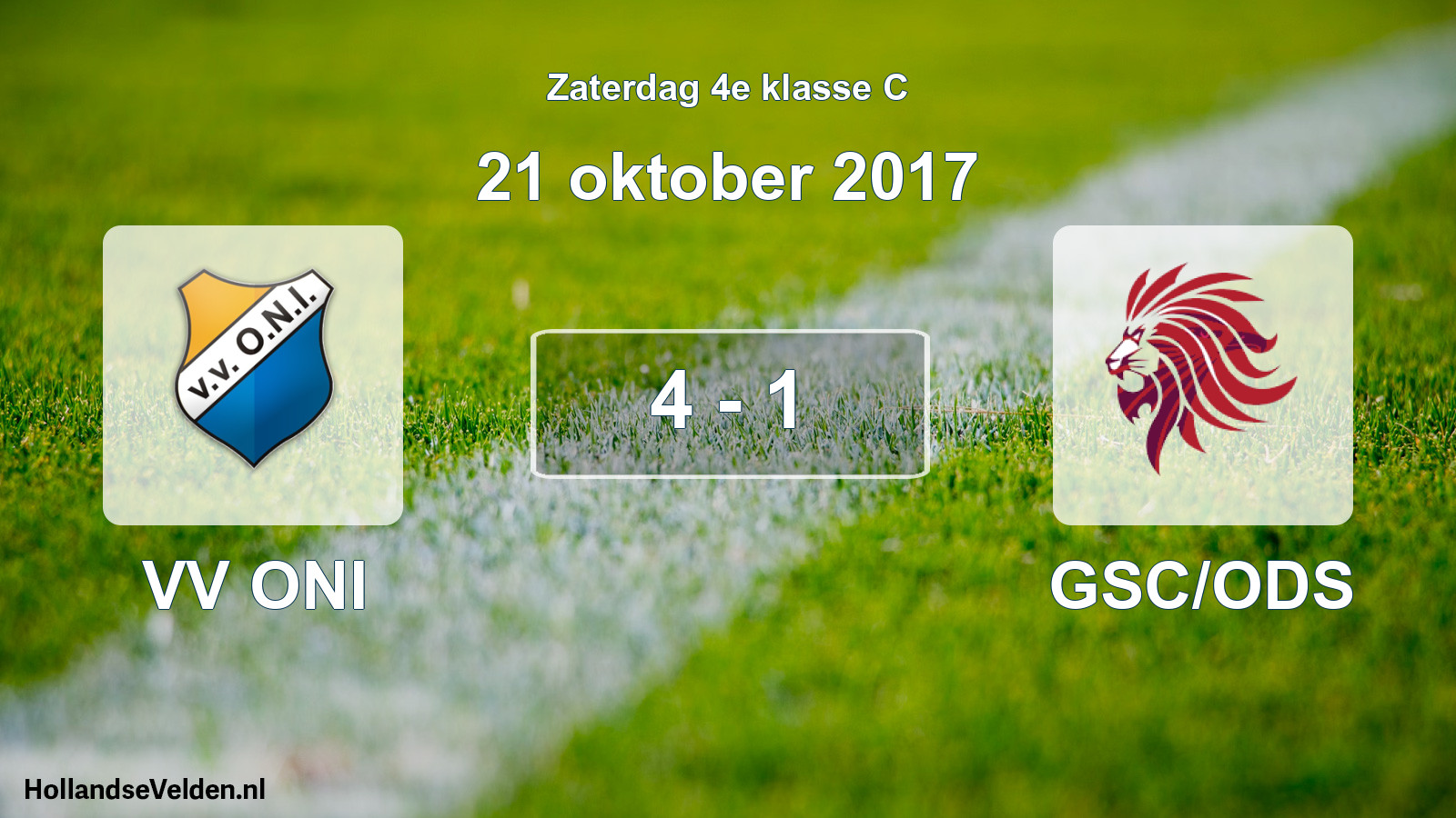 Total number of matches played: VV ONI - GSC/ODS 4 - 1 (21 October 2017)