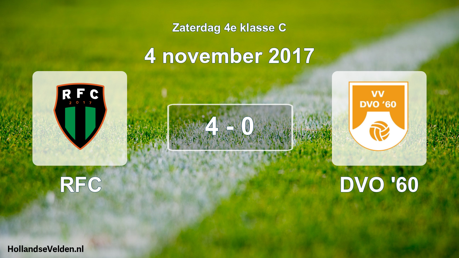 Total number of matches played: RFC - DVO '60 4 - 0 (4 November 2017)