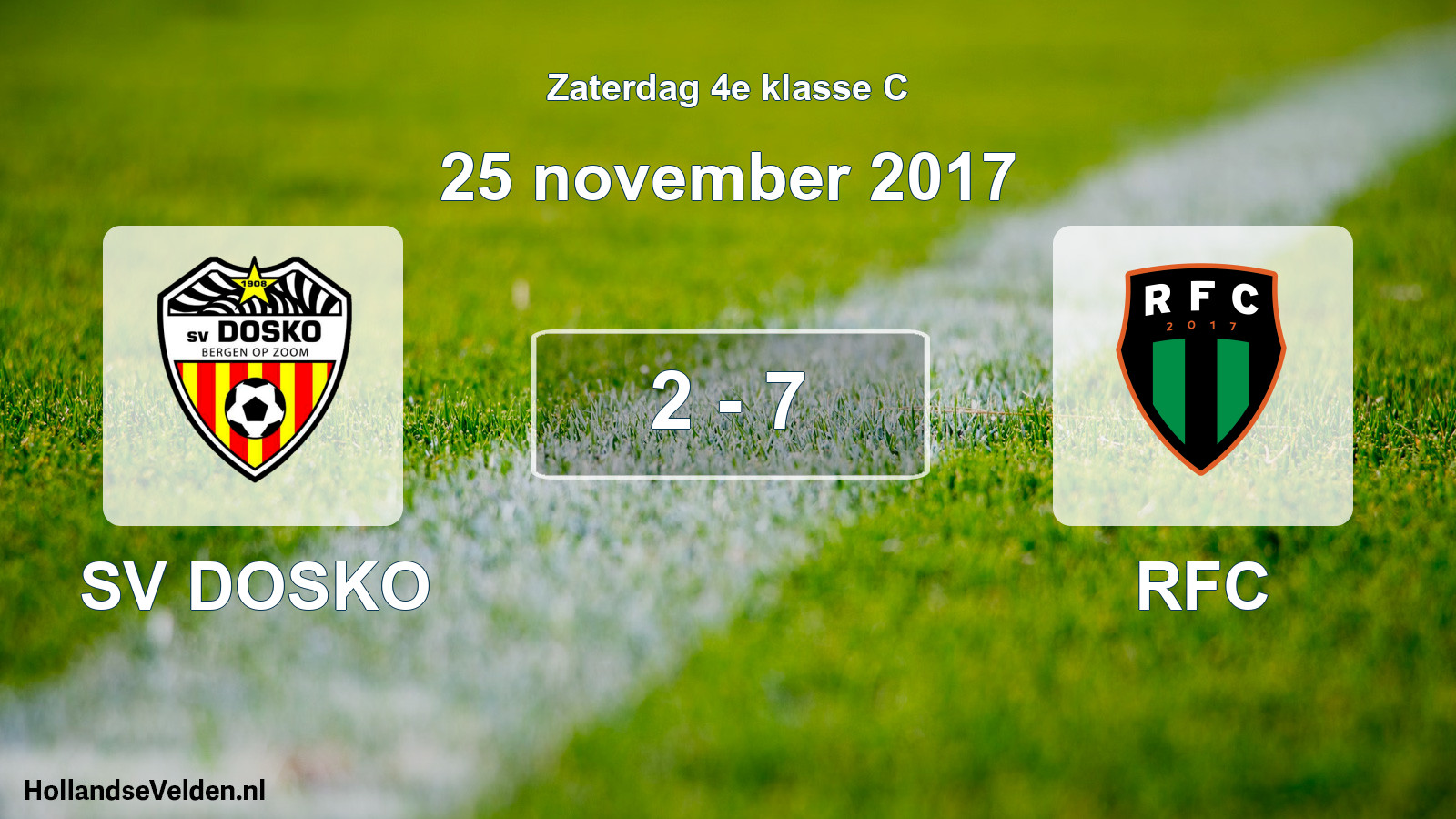 Total number of matches played: SV DOSKO - RFC 2 - 7 (25 November 2017)