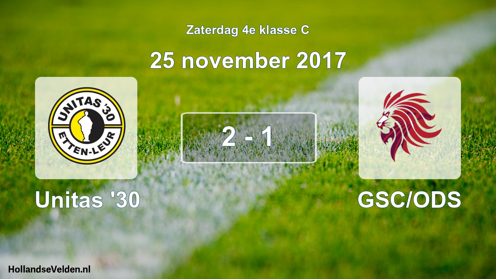 Total number of matches played: Unitas '30 - GSC/ODS 2 - 1 (25 November 2017)