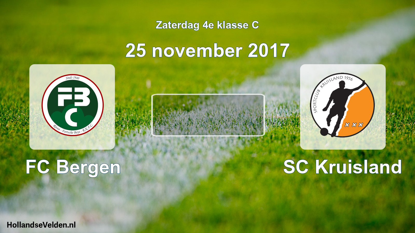 Scheduled Match: FC Bergen - SC Kruisland (25 November 2017)