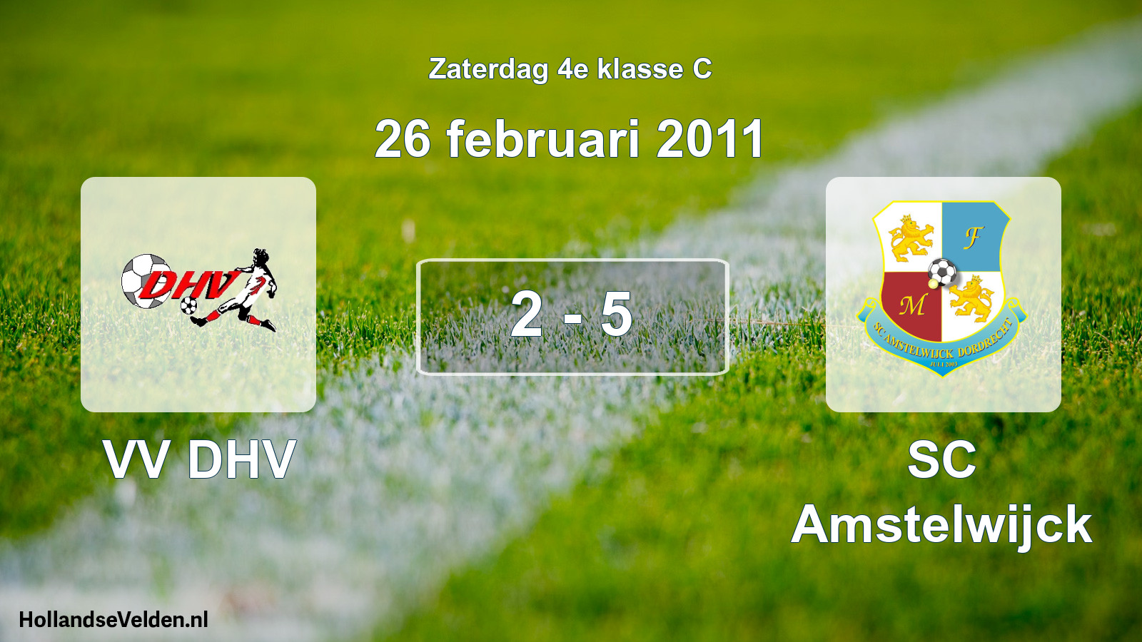 Total number of matches played: VV DHV - SC Amstelwijck 2 - 5 (26 February 2011)