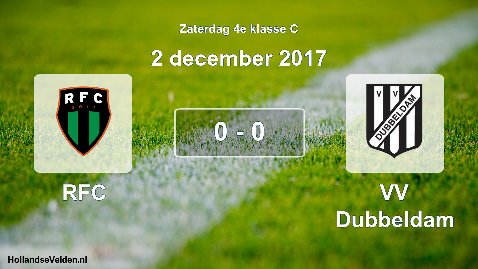 Total number of matches played: RFC - VV Dubbeldam 0 - 0 (2 December 2017)