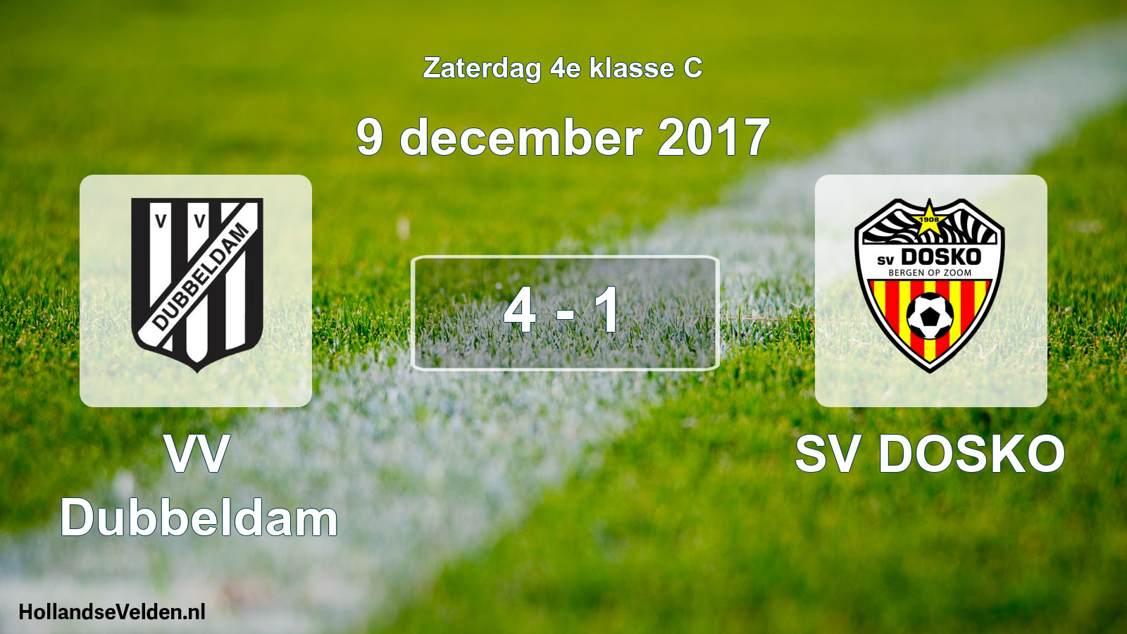 Total number of matches played: VV Dubbeldam - SV DOSKO 4 - 1 (9 December 2017)