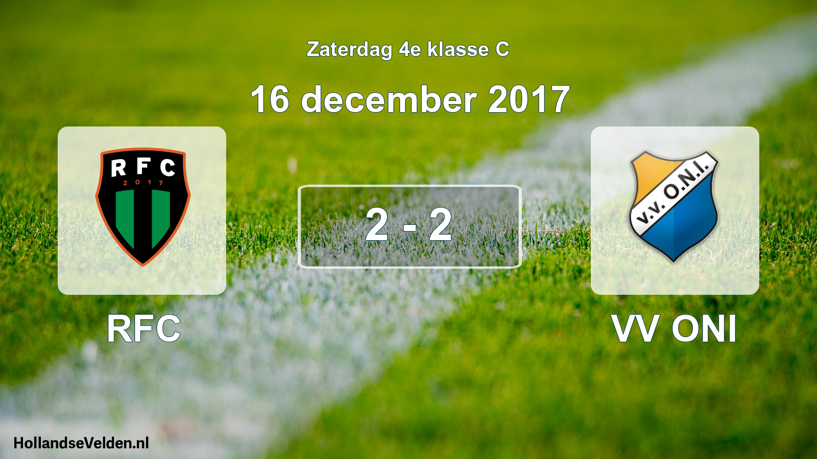 Total number of matches played: RFC - VV ONI 2 - 2 (16 December 2017)