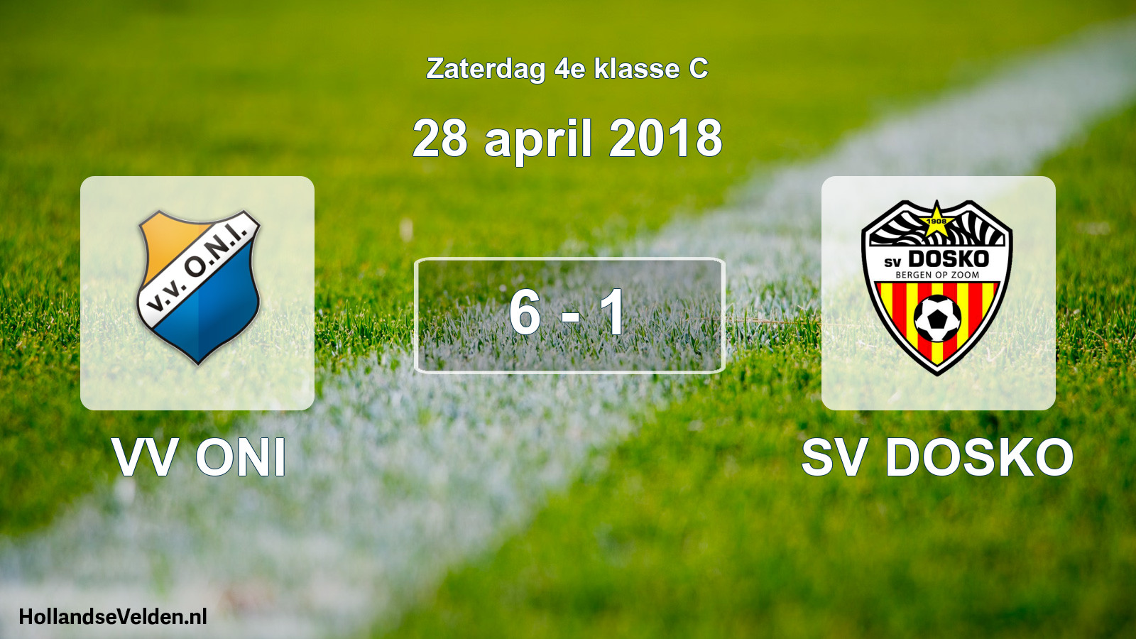 Total number of matches played: VV ONI - SV DOSKO 6 - 1 (28 April 2018)