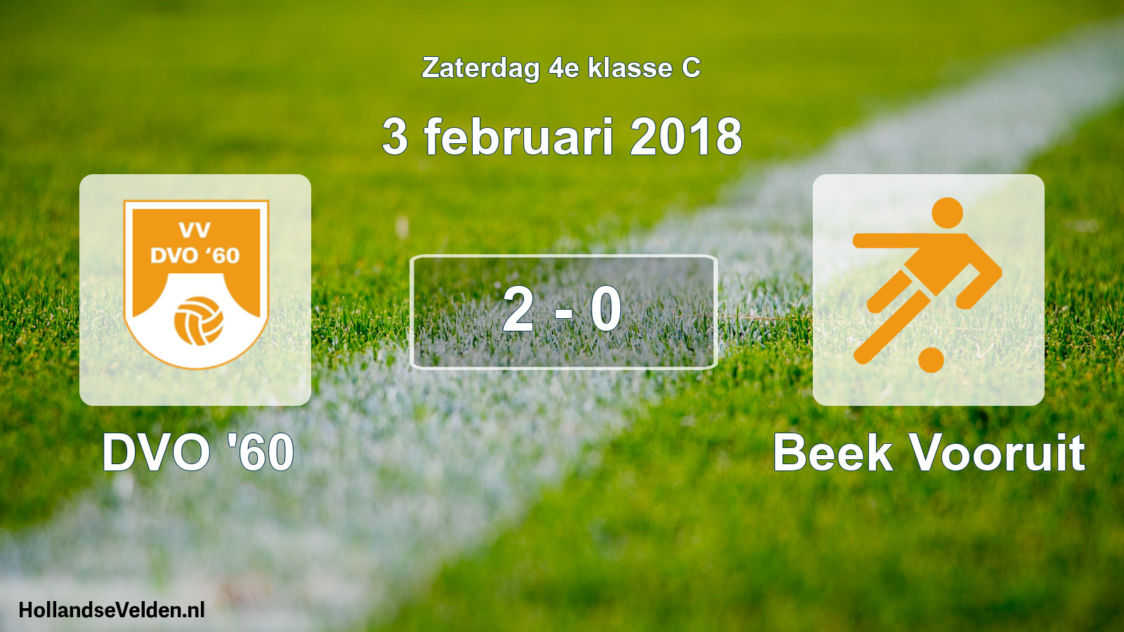 Total number of matches played: DVO '60 - Beek Vooruit 2 - 0 (3 February 2018)