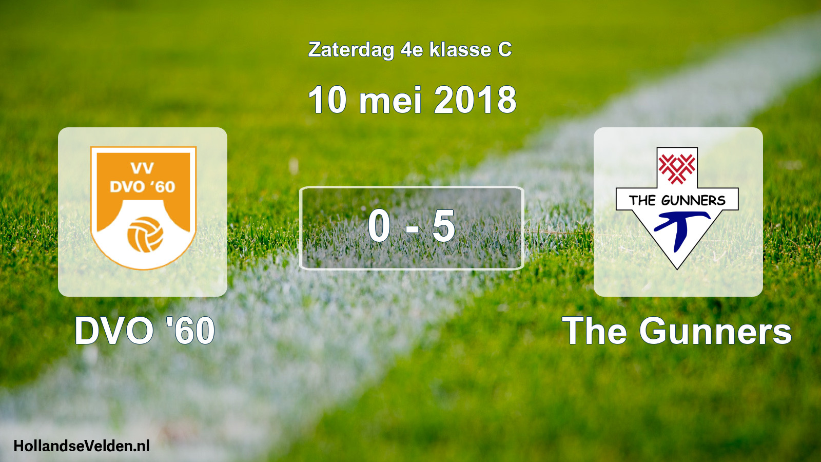 Total number of matches played: DVO '60 - The Gunners 0 - 5 (10 May 2018)