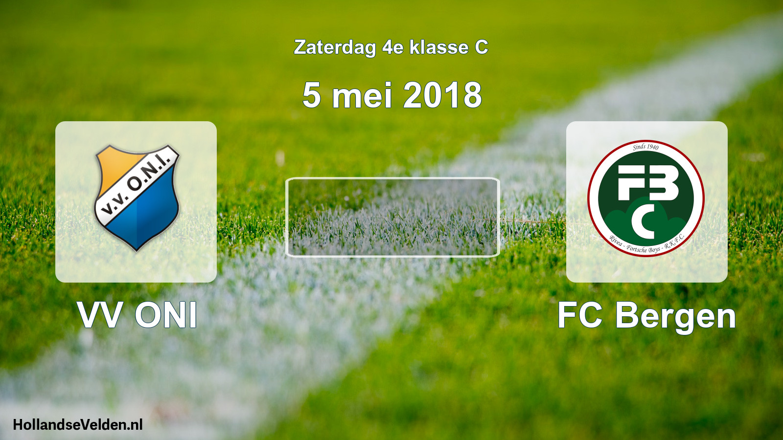 Scheduled Match: VV ONI - FC Bergen (5 May 2018)