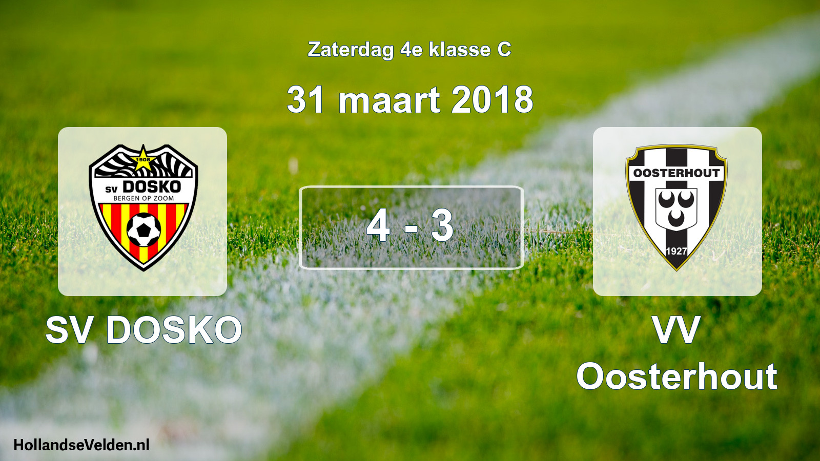 Total number of matches played: SV DOSKO - VV Oosterhout 4 - 3 (31 March 2018)