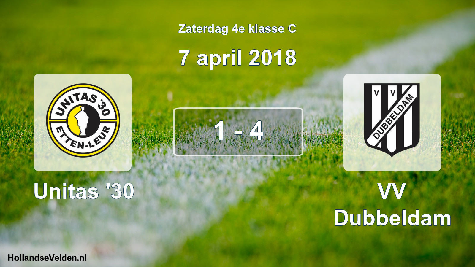Total number of matches played: Unitas '30 - VV Dubbeldam 1 - 4 (7 April 2018)