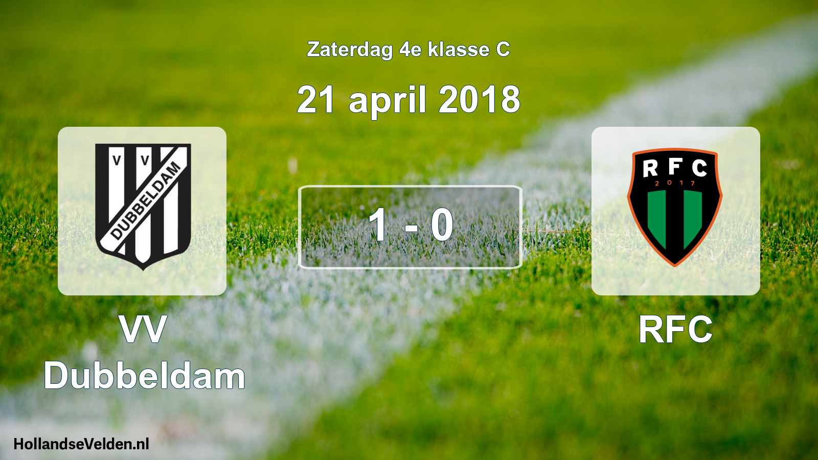 Total number of matches played: VV Dubbeldam - RFC 1 - 0 (21 April 2018)