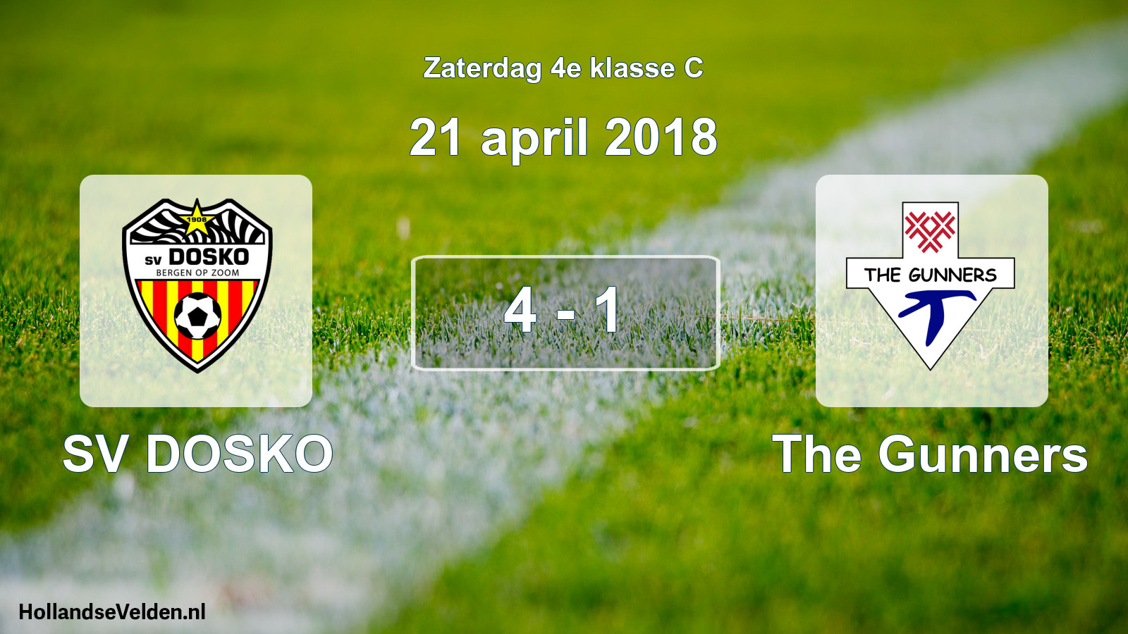 Total number of matches played: SV DOSKO - The Gunners 4 - 1 (21 April 2018)
