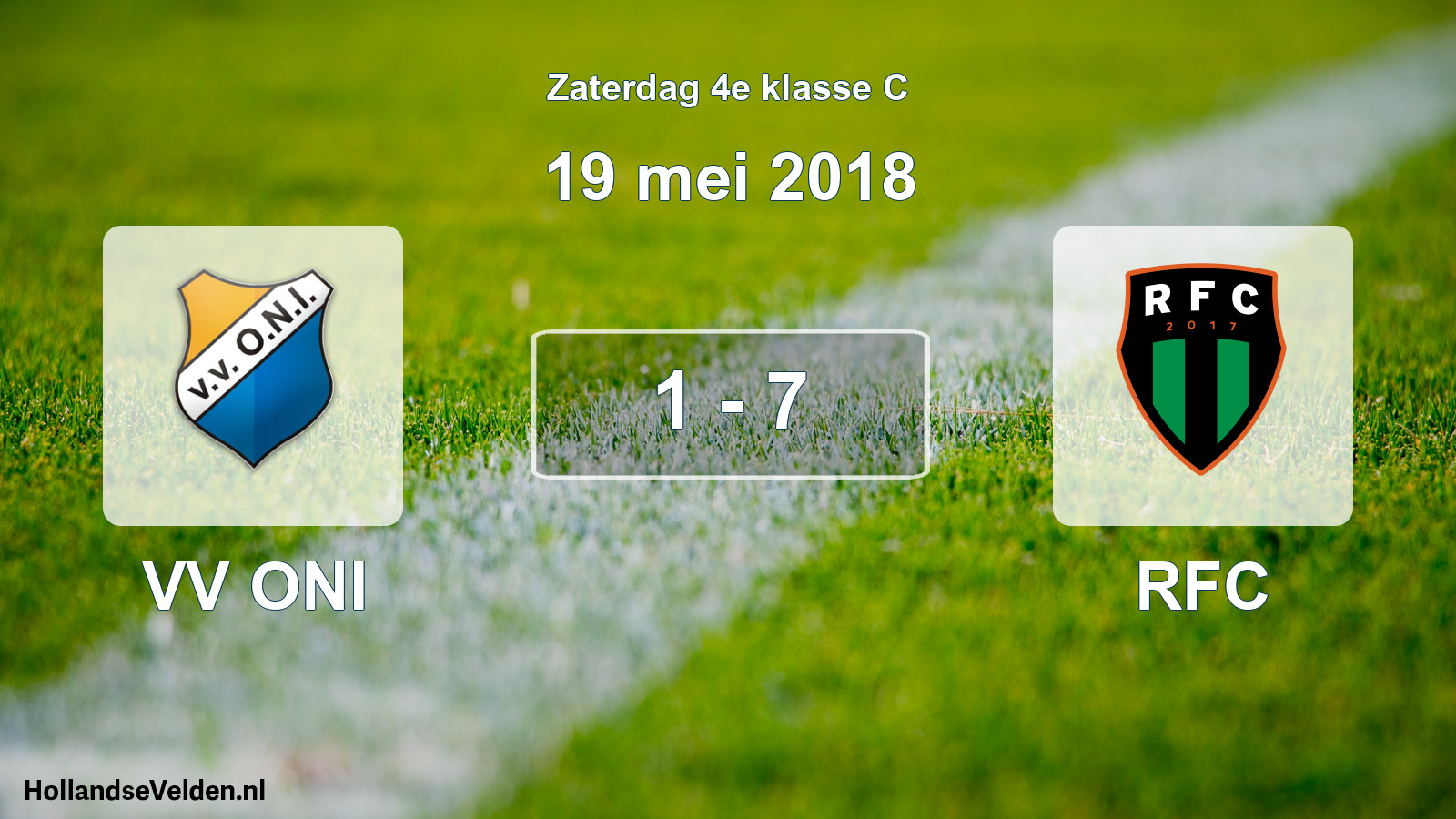 Total number of matches played: VV ONI - RFC 1 - 7 (19 May 2018)