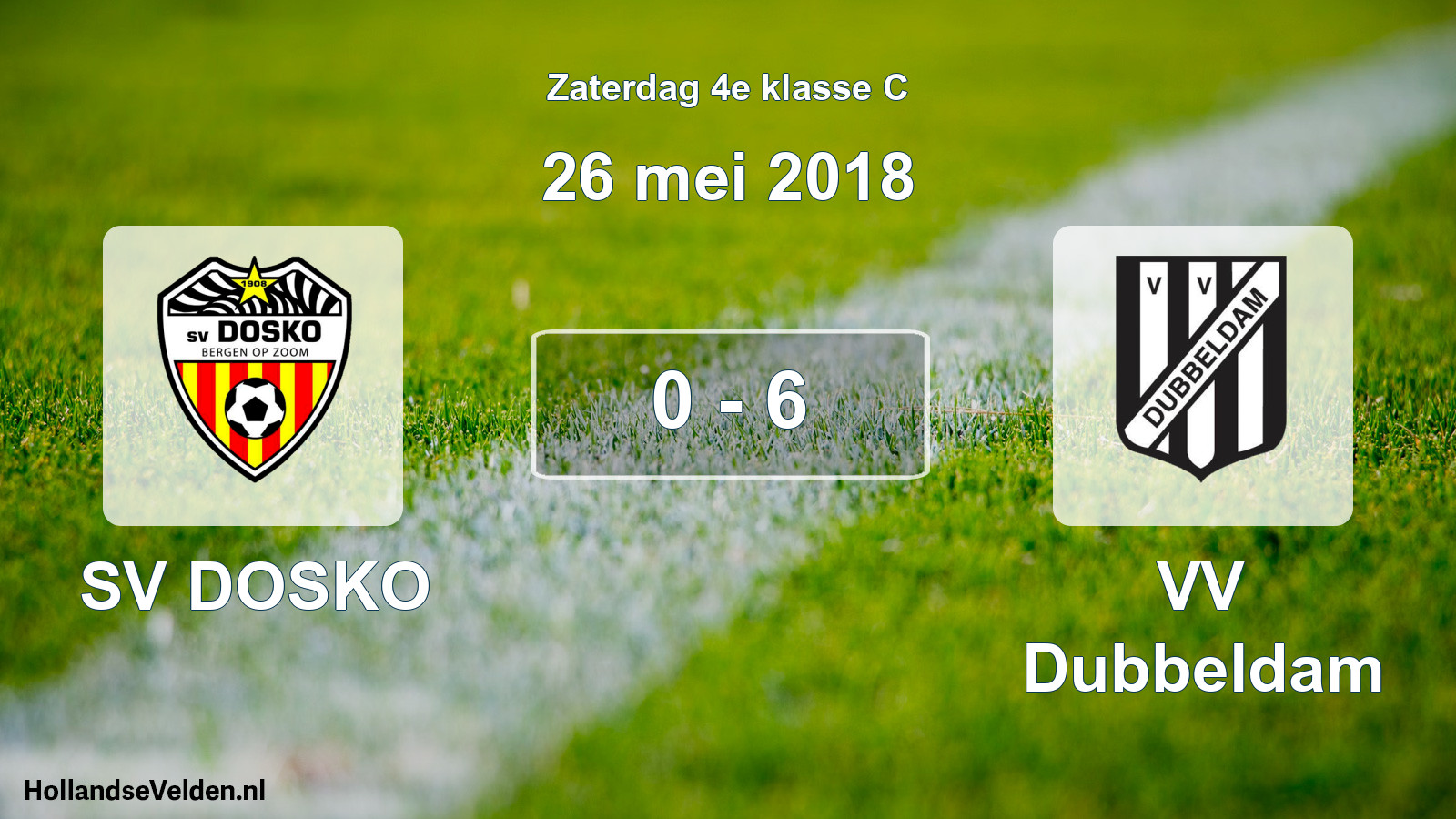Total number of matches played: SV DOSKO - VV Dubbeldam 0 - 6 (26 May 2018)