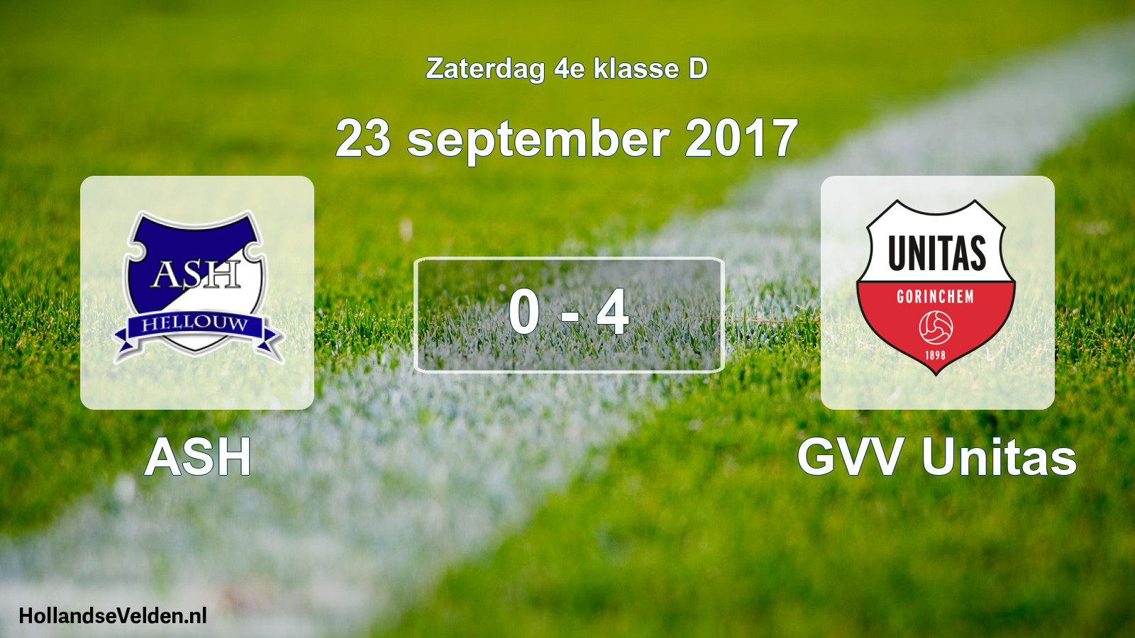 Total number of matches played: ASH - GVV Unitas 0 - 4 (23 September 2017)