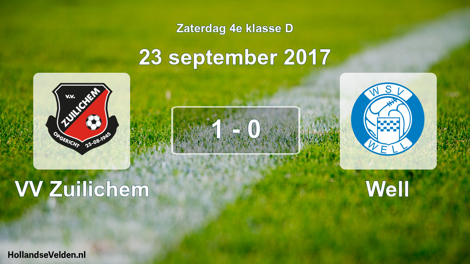 Total number of matches played: VV Zuilichem - Well 1 - 0 (23 September 2017)