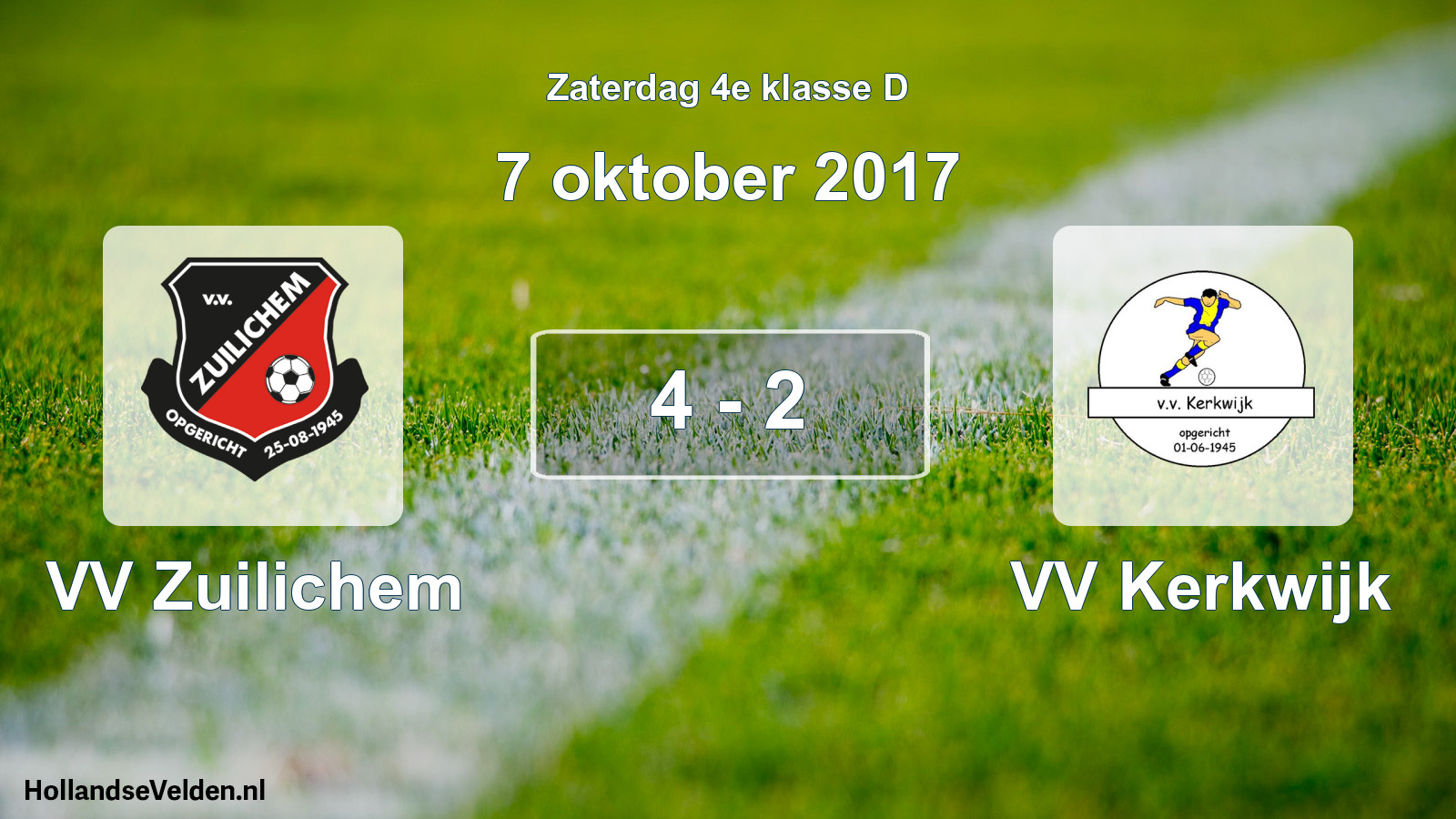 Total number of matches played: VV Zuilichem - VV Kerkwijk 4 - 2 (7 October 2017)