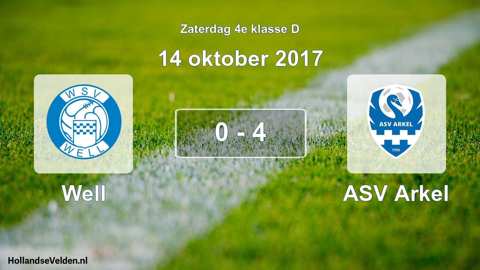 Total number of matches played: Well - ASV Arkel 0 - 4 (14 October 2017)