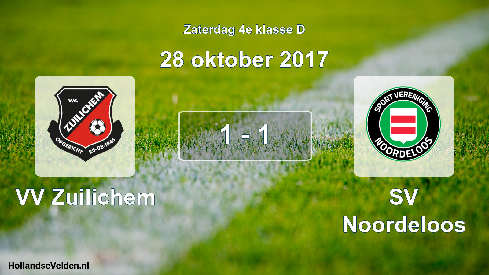Total number of matches played: VV Zuilichem - SV Noordeloos 1 - 1 (28 October 2017)