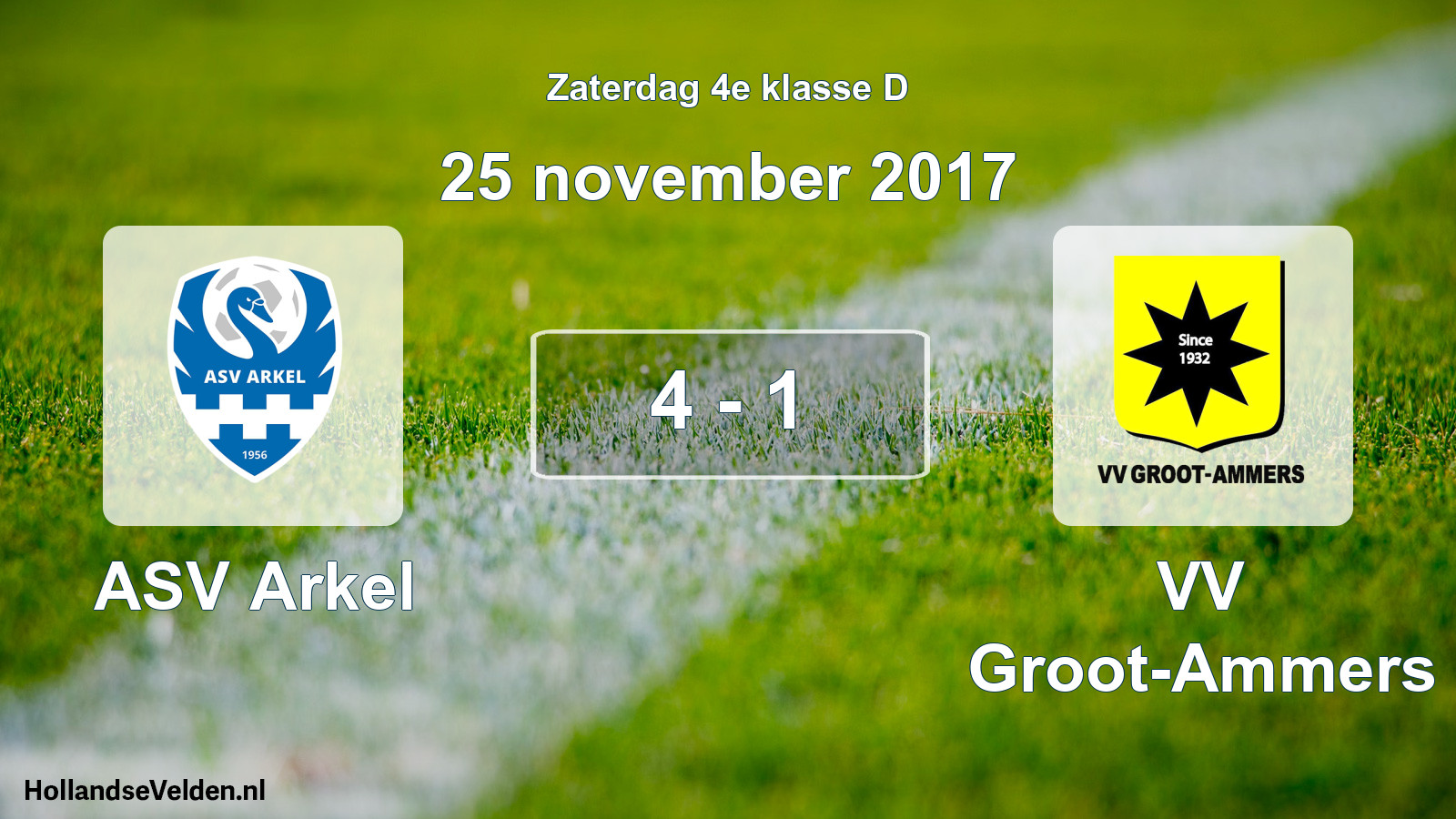 Total number of matches played: ASV Arkel - VV Groot-Ammers 4 - 1 (25 November 2017)