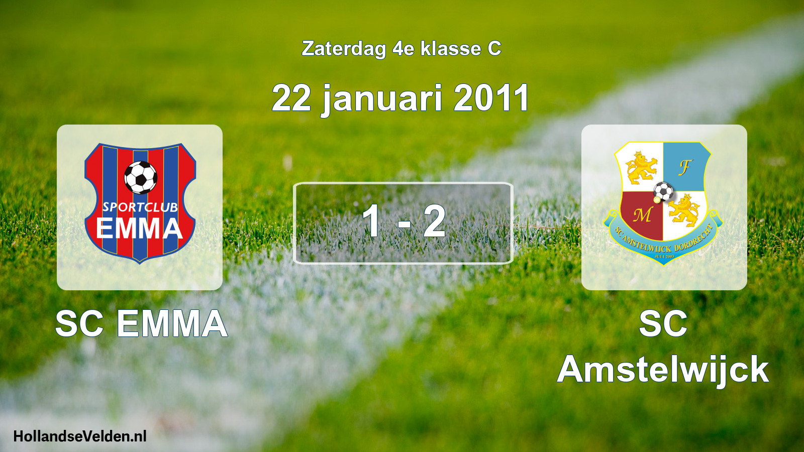 Gespeelde wedstrijd: SC EMMA - SC Amstelwijck 1 - 2 (22 januari 2011)