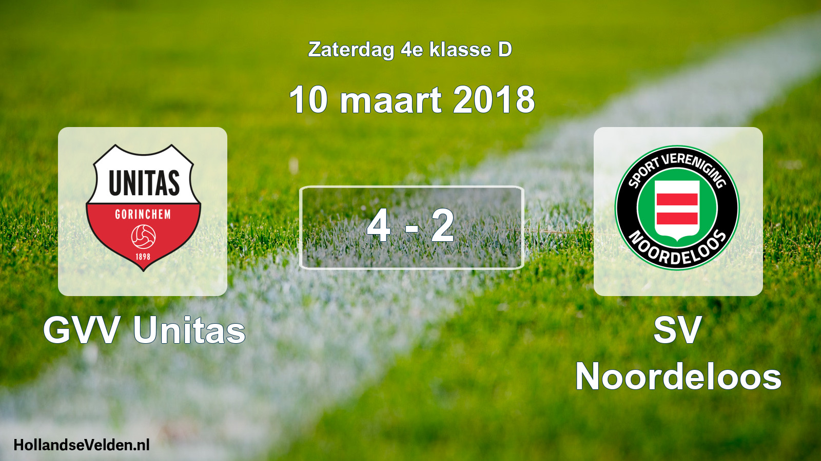 Total number of matches played: GVV Unitas - SV Noordeloos 4 - 2 (10 March 2018)