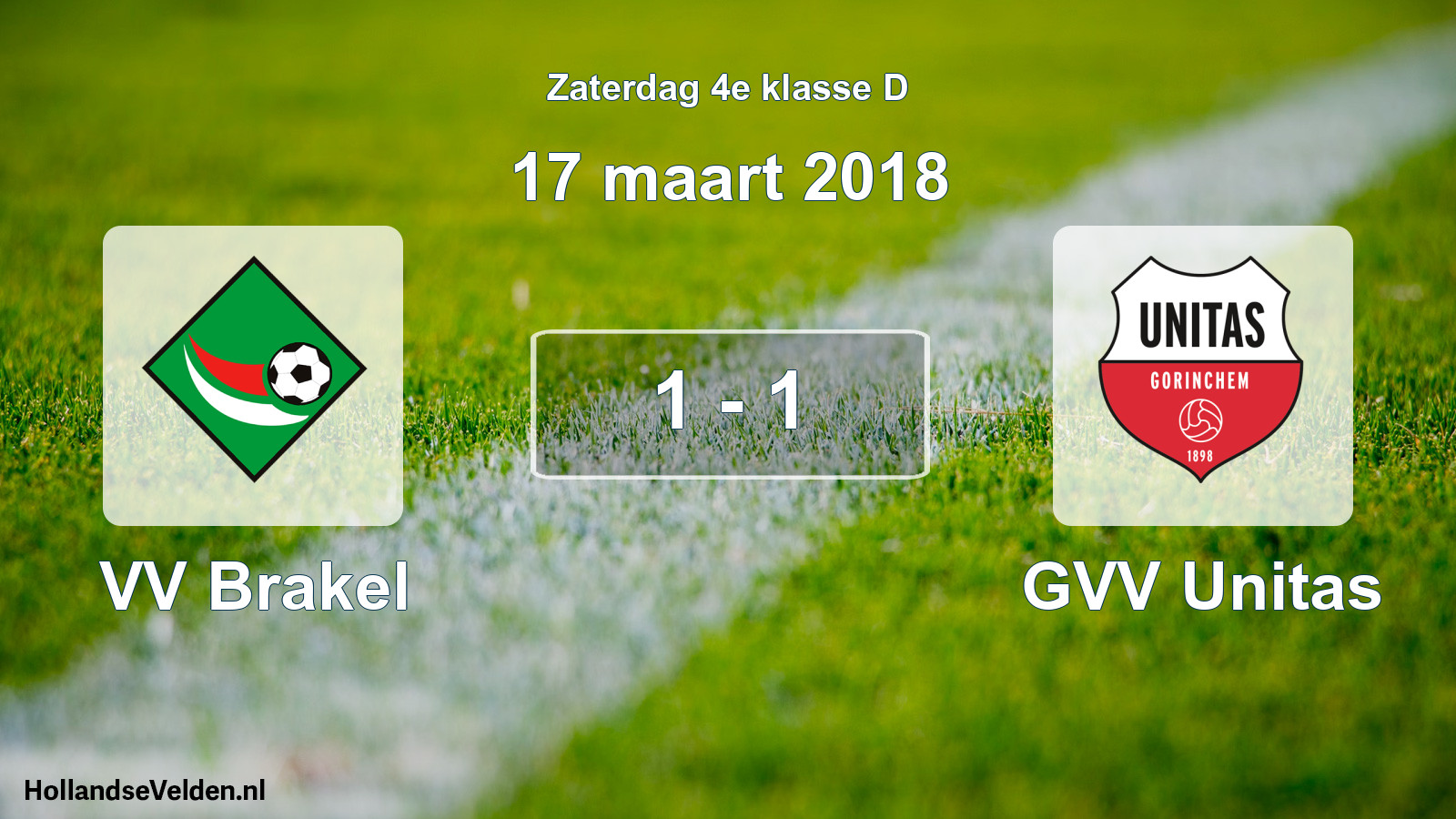 Total number of matches played: VV Brakel - GVV Unitas 1 - 1 (17 March 2018)