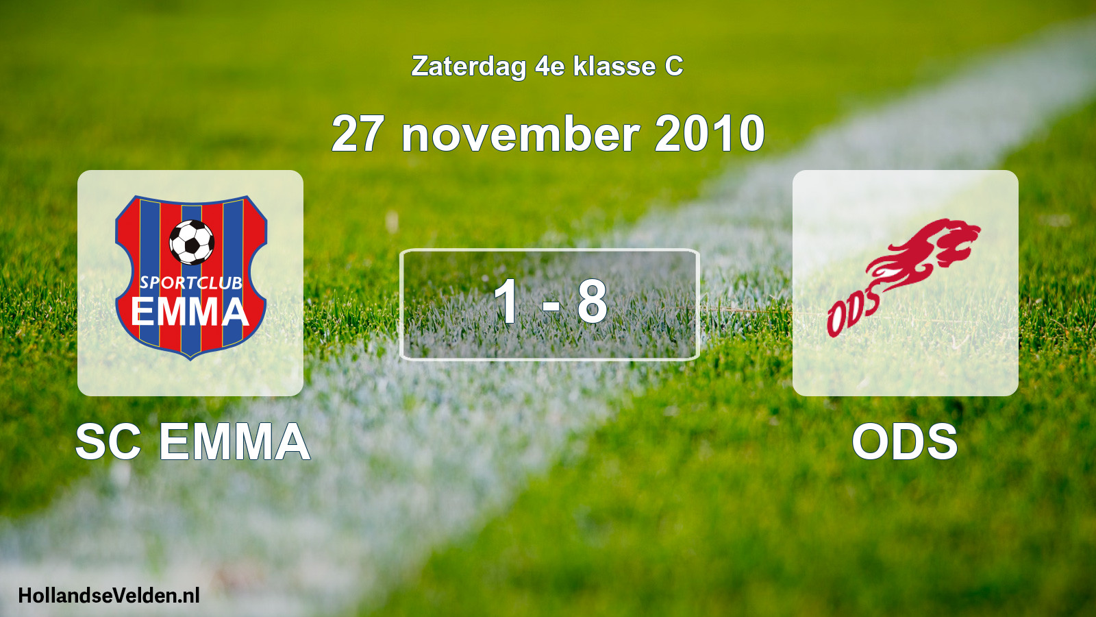 Gespeelde wedstrijd: SC EMMA - ODS 1 - 8 (27 november 2010)
