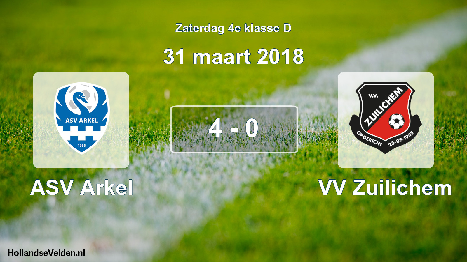 Total number of matches played: ASV Arkel - VV Zuilichem 4 - 0 (31 March 2018)