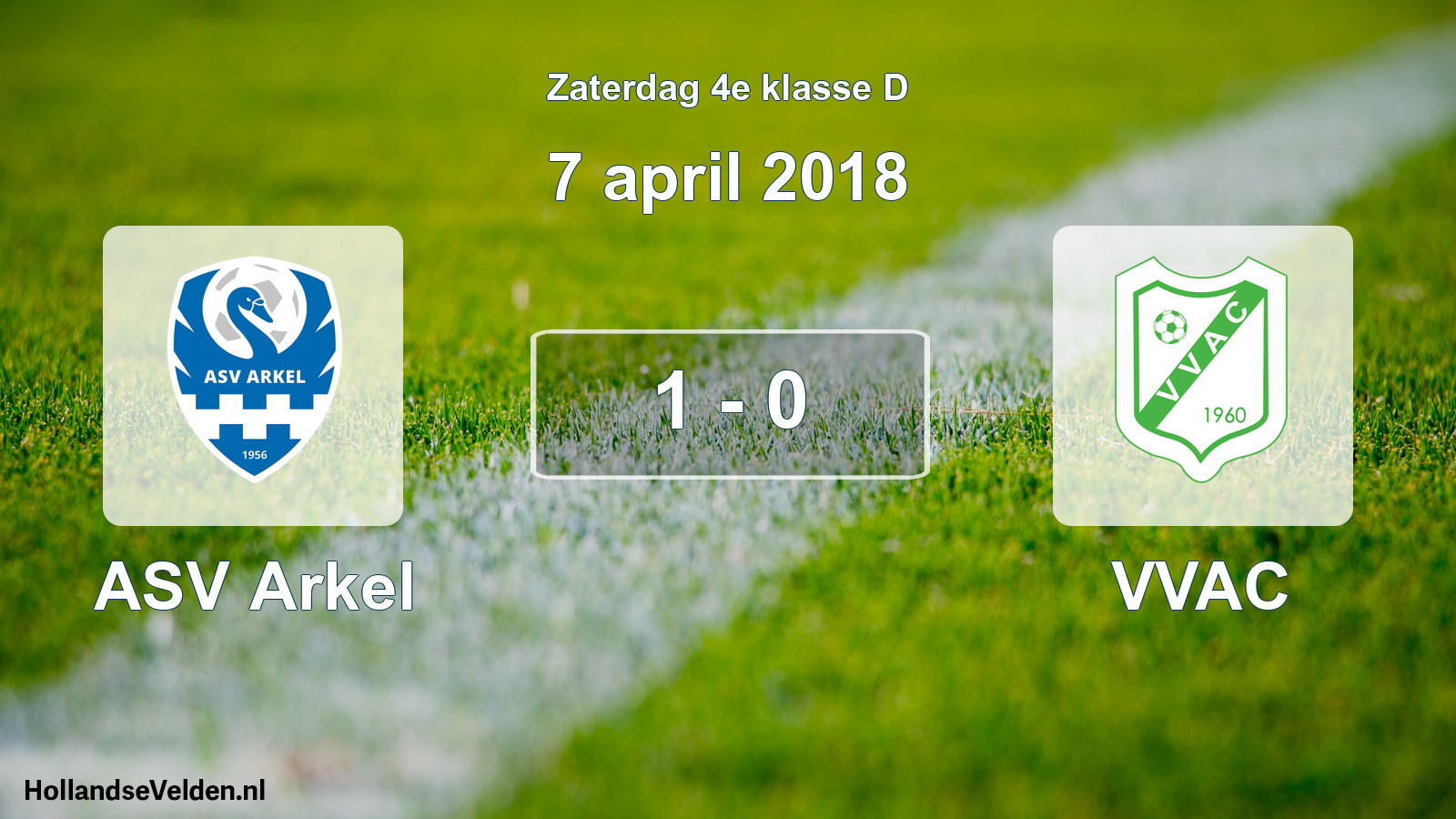 Total number of matches played: ASV Arkel - VVAC 1 - 0 (7 April 2018)