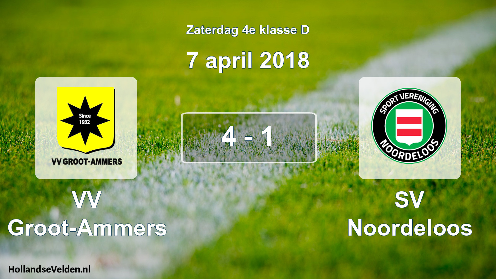 Total number of matches played: VV Groot-Ammers - SV Noordeloos 4 - 1 (7 April 2018)