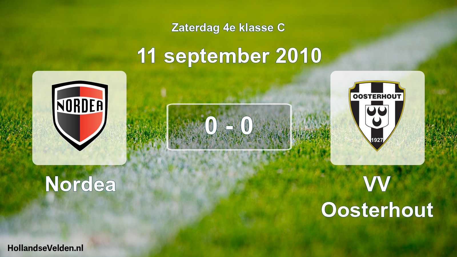 Total number of matches played: Nordea - VV Oosterhout 0 - 0 (11 September 2010)