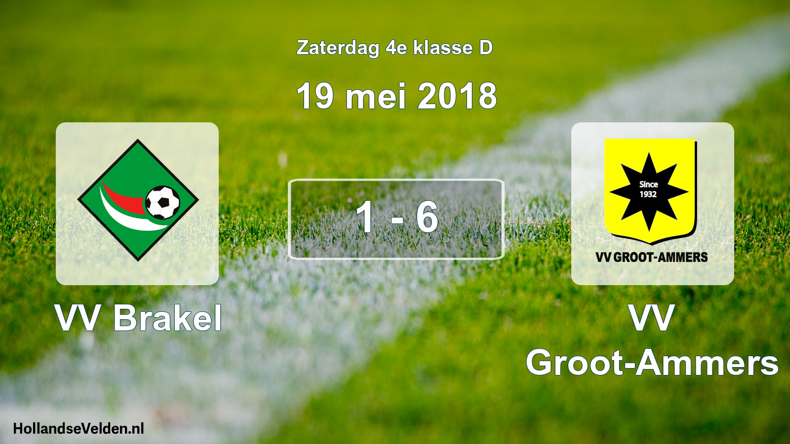 Total number of matches played: VV Brakel - VV Groot-Ammers 1 - 6 (19 May 2018)