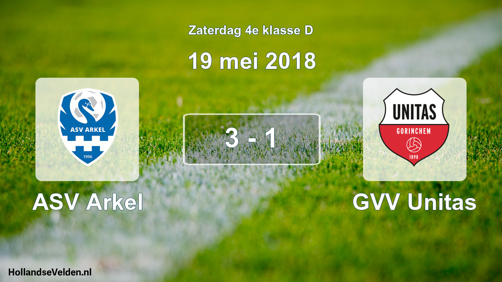 Total number of matches played: ASV Arkel - GVV Unitas 3 - 1 (19 May 2018)