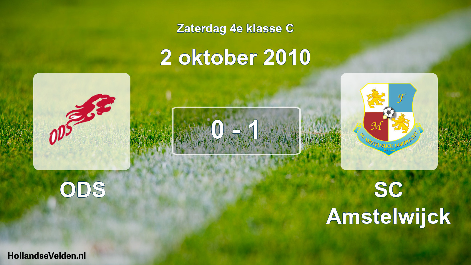 Total number of matches played: ODS - SC Amstelwijck 0 - 1 (2 October 2010)