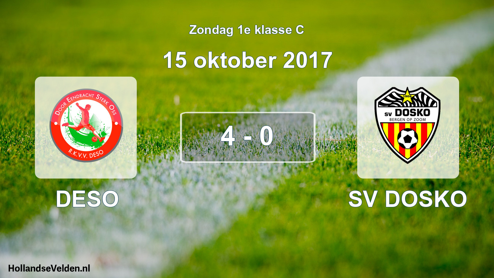 Total number of matches played: DESO - SV DOSKO 4 - 0 (15 October 2017)
