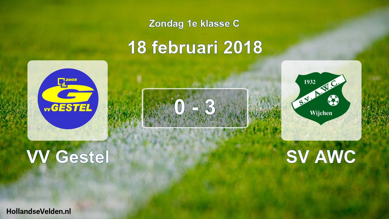 Total number of matches played: VV Gestel - SV AWC 0 - 3 (18 February 2018)