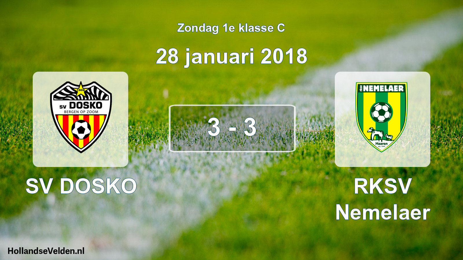 Total number of matches played: SV DOSKO - RKSV Nemelaer 3 - 3 (28 January 2018)