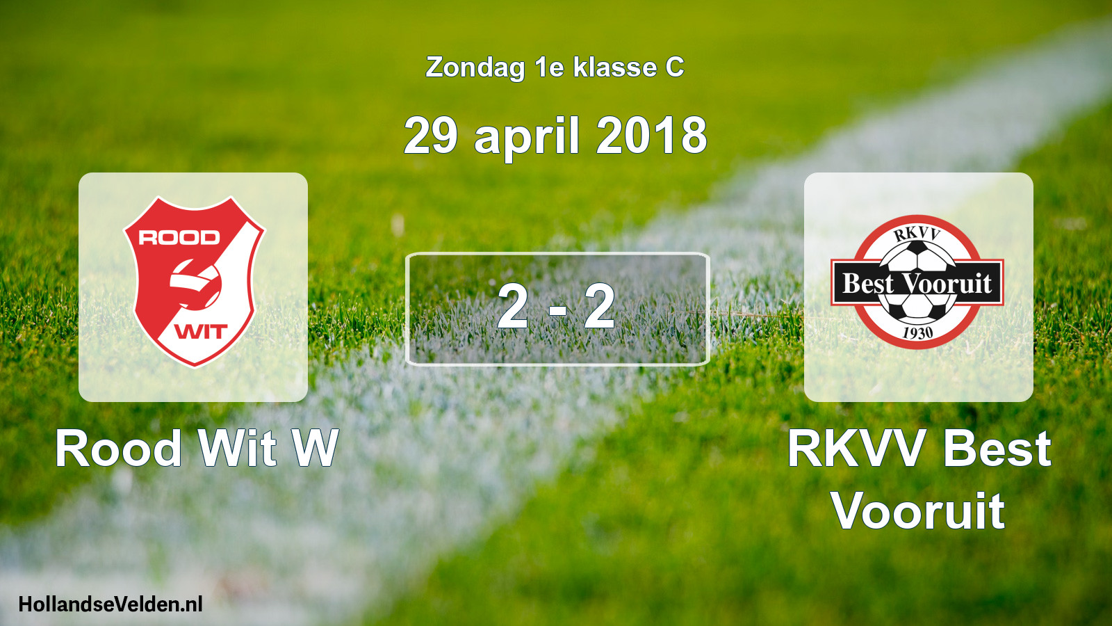 Total number of matches played: Rood Wit W - RKVV Best Vooruit 2 - 2 (29 April 2018)