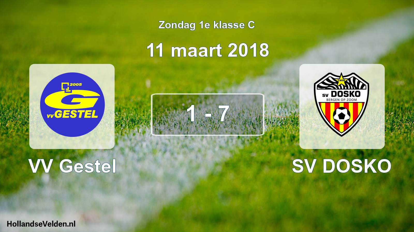 Total number of matches played: VV Gestel - SV DOSKO 1 - 7 (11 March 2018)