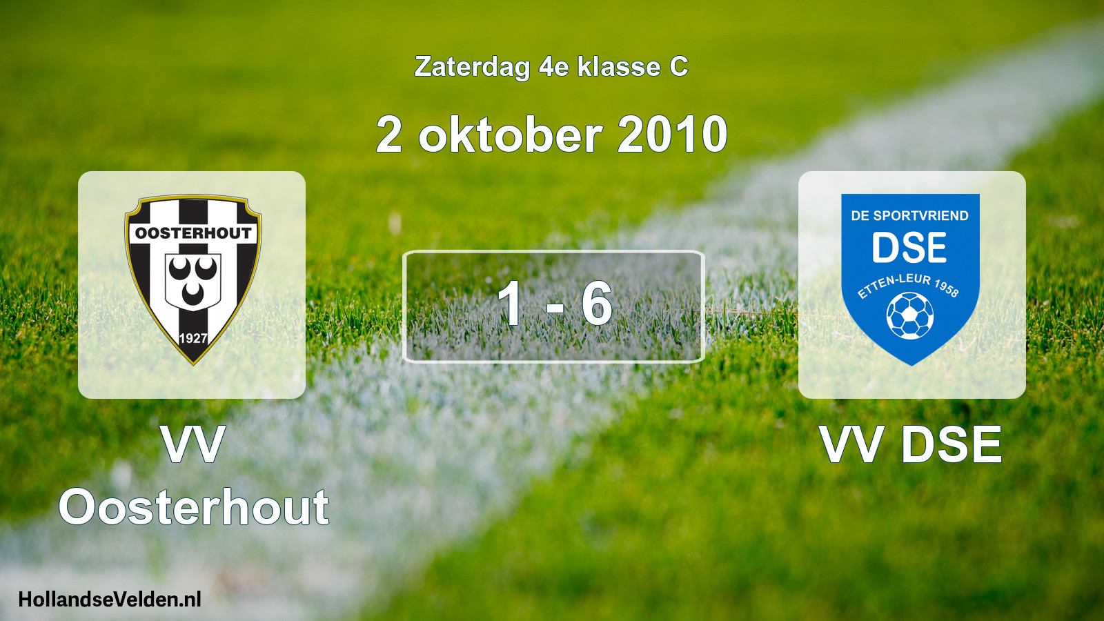 Gespeelde wedstrijd: VV Oosterhout - VV DSE 1 - 6 (2 oktober 2010)