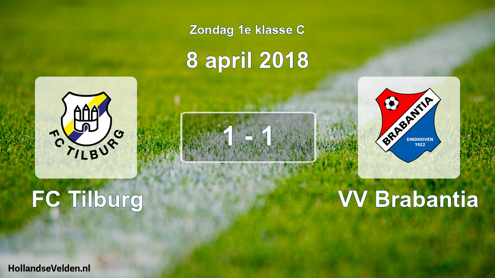 Total number of matches played: FC Tilburg - VV Brabantia 1 - 1 (8 April 2018)