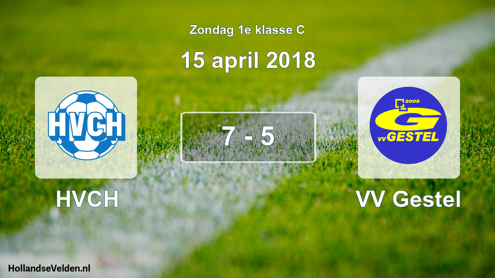 Total number of matches played: HVCH - VV Gestel 7 - 5 (15 April 2018)